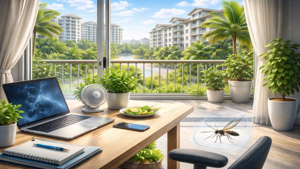 Mosquito bites while working: 5 tips【Desk protection without sticky sprays】