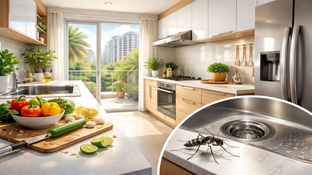Mosquito in kitchen: 5 checks【Trash sink water and food odor triggers】