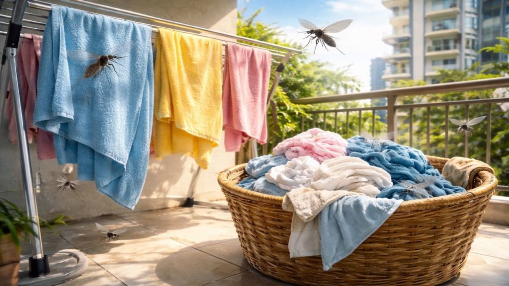 Mosquito loves laundry: 5 checks【Damp towels and baskets that breed bugs】