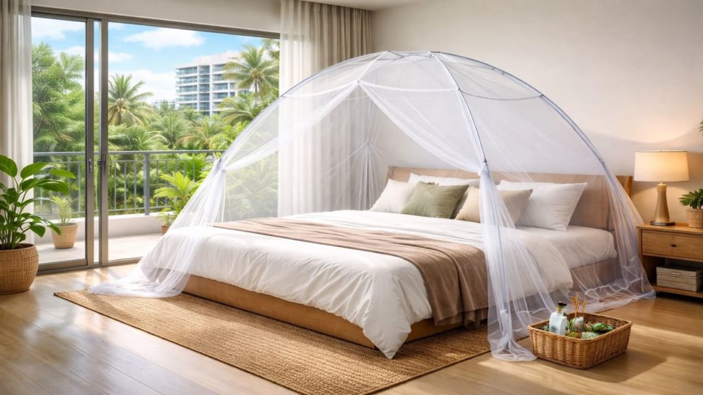 Mosquito net setup: 5 steps【Sleep protected even in hot humid nights】
