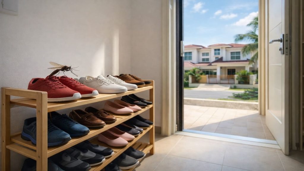 Mosquito in shoe rack: 5 checks【Moist hiding spots near the entrance door】