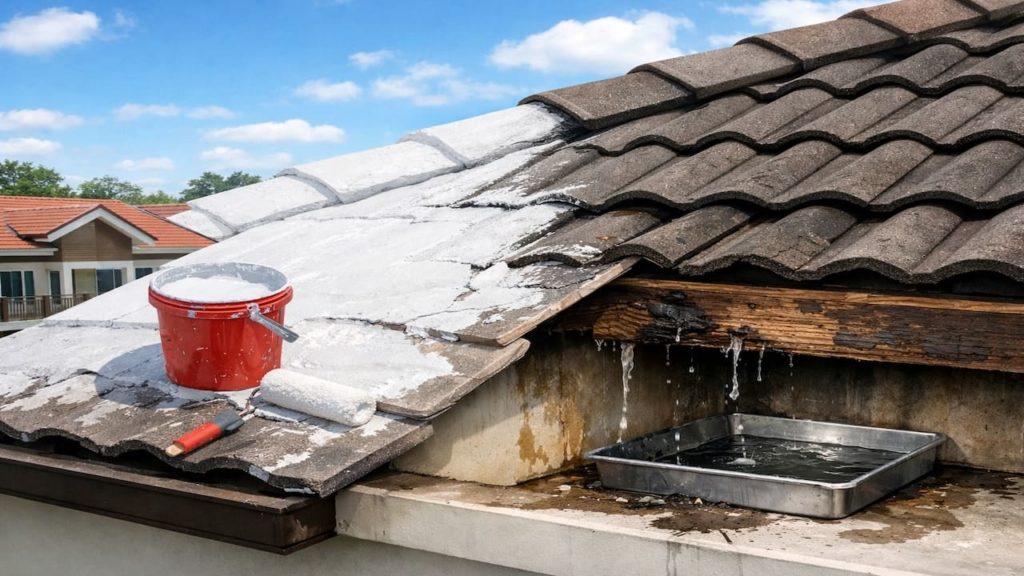 Roof leak waterproof paint: 5 mistakes【Paint hides leaks and delays real fixes】